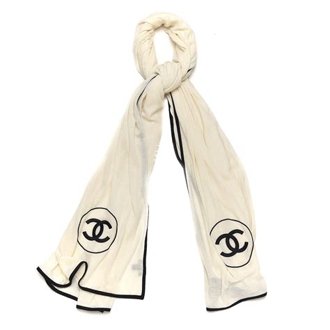 chanel black white scarf|Chanel scarves outlet.